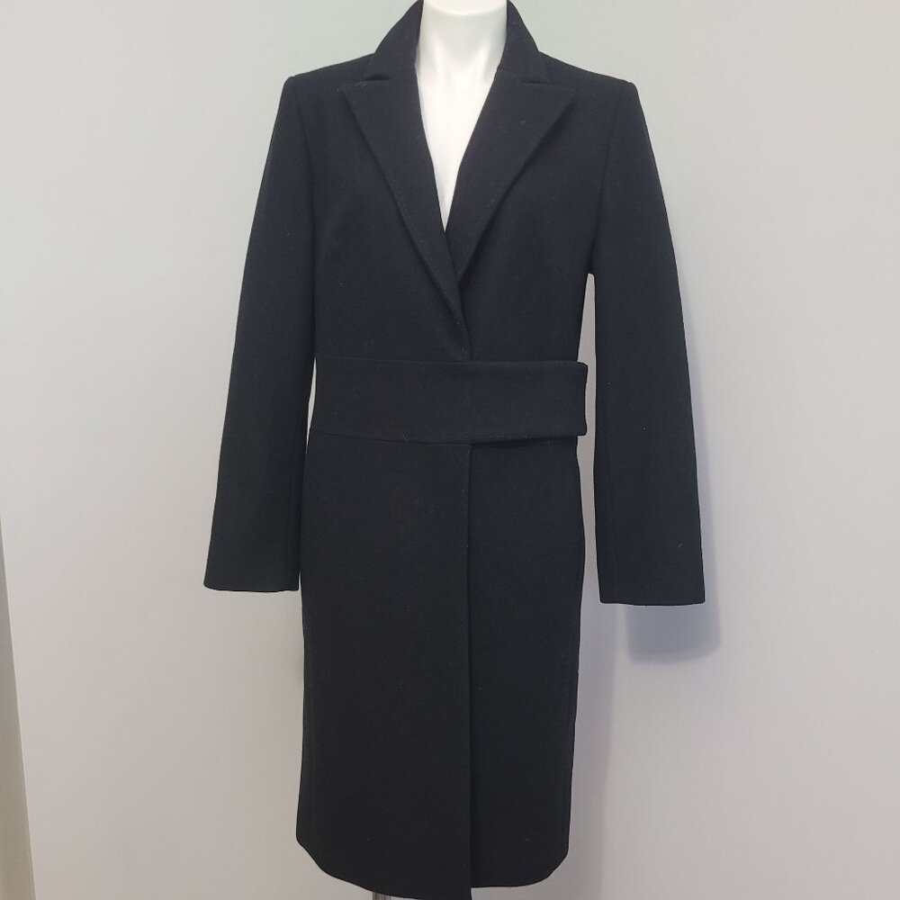 Express 90% wool wrap front overcoat women's size 9/10 in black